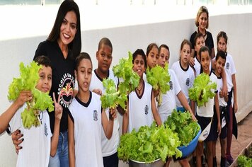 Alunos do tempo integral cultivam alimentos em horta educativa