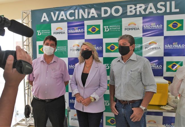 Pompeia está entre as cidades da região administrativa com maior porcentagem da população vacinada contra a COVID-19