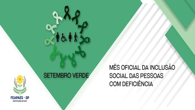Lei municipal institui mês da inclusão social da pessoa com deficiência, denominado setembro verde 