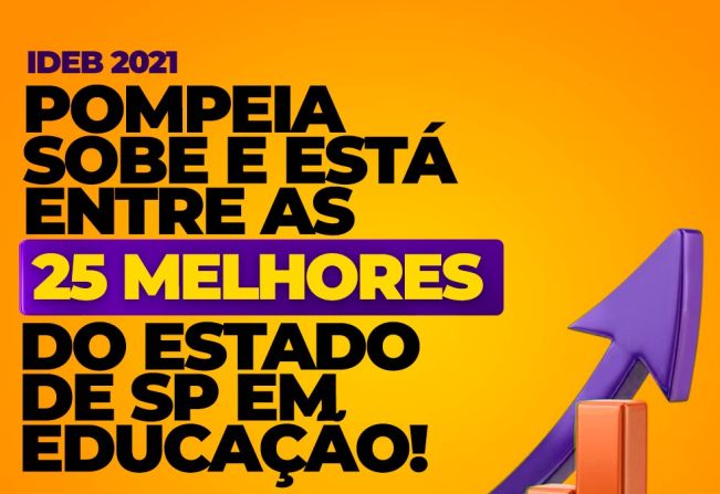 IDEB 2021: Pompeia sobe e está entre as 25 melhores do Estado de São Paulo em Educação
