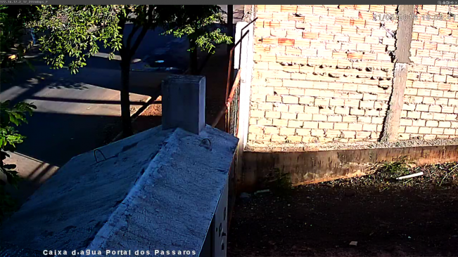 Imagem da câmera de monitoramento instalada no reservatório de água do Portal dos Pássaros